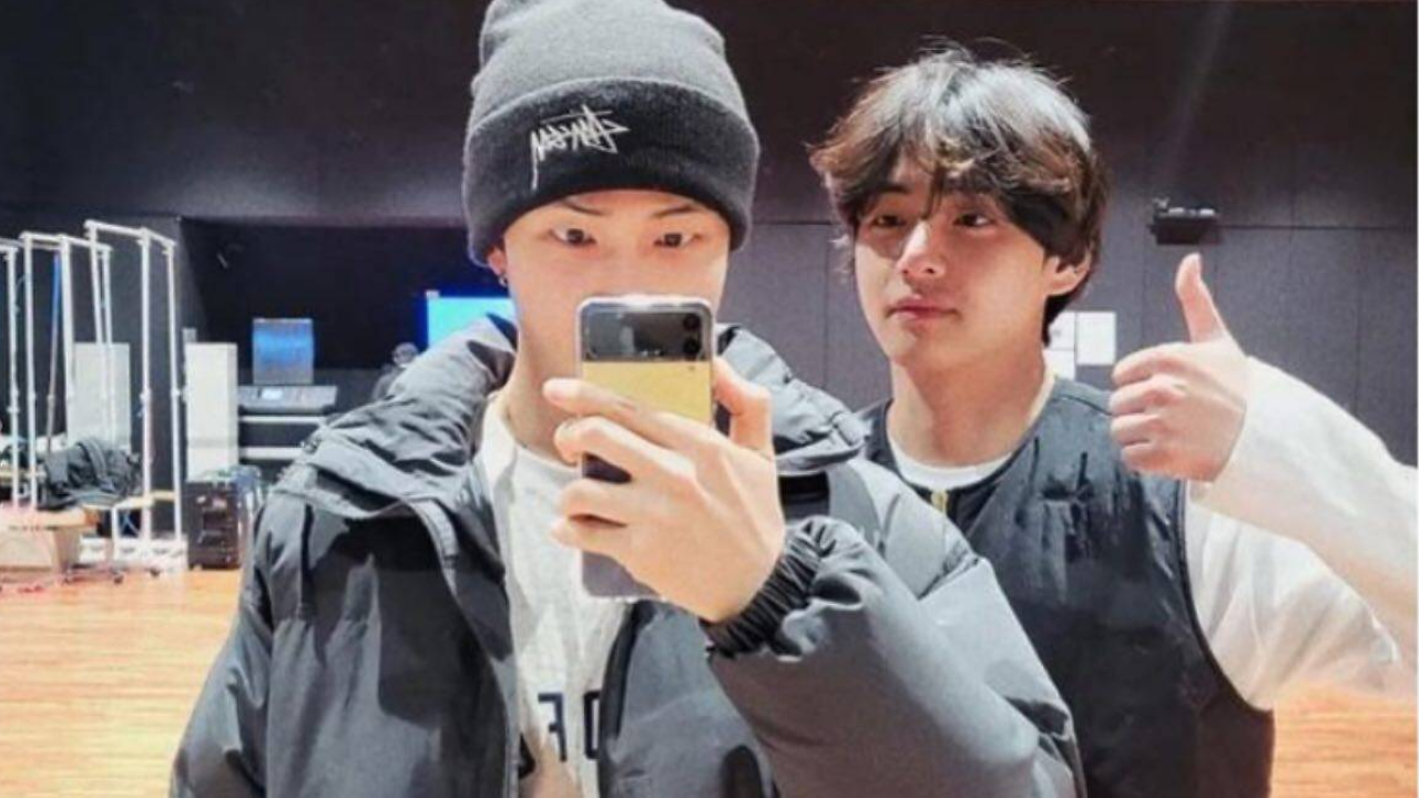 bts' v flexes muscles as rm lifts weights in unseen workout video ...