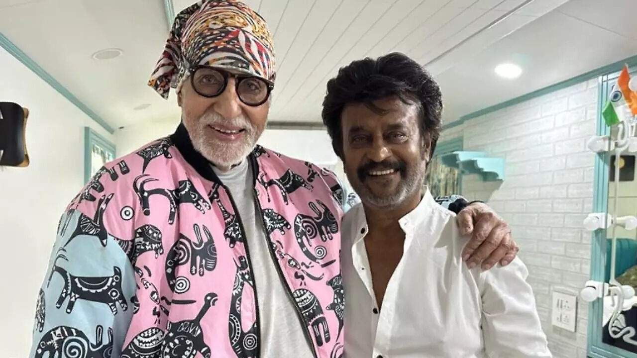 Rajinikanth Poses With 'Mentor' Amitabh Bachchan Ahead Of Thalaivar 170 ...