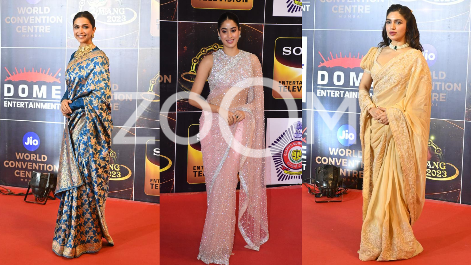 Umang 2023 Deepika Padukone Janhvi Kapoor Bhumi Pendekar Make Stunning Appearances At Red Carpet