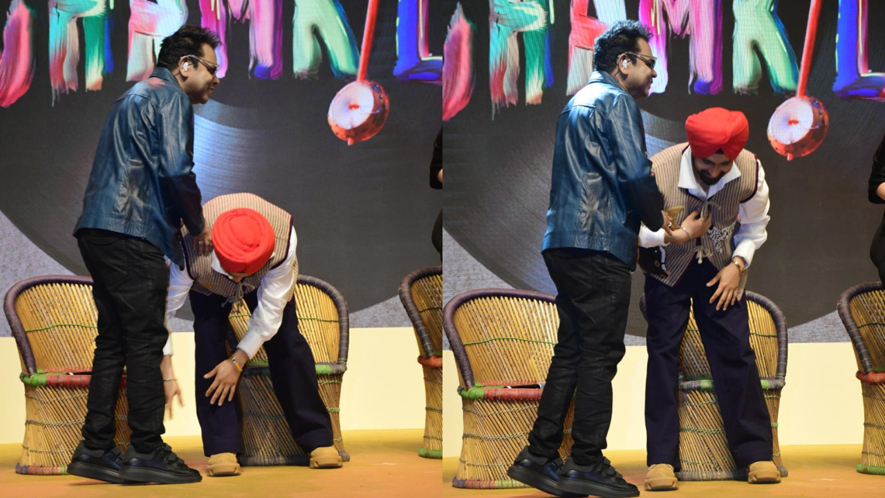 Diljit Dosanjh Touches AR Rahmans Feet 