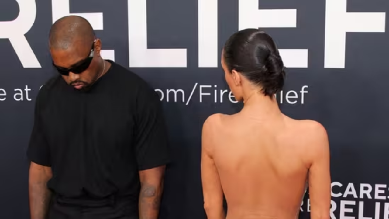 bianca censori grammys 2025 dress Sparks Outrage With Scandalously Bare Look Alongside Kanye West Kanye West &amp; Bianca Censori