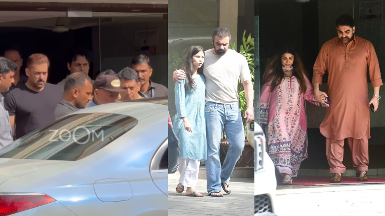 Salman, Arbaaz, Sohail, and their father Salim Khan attend Alvira ...