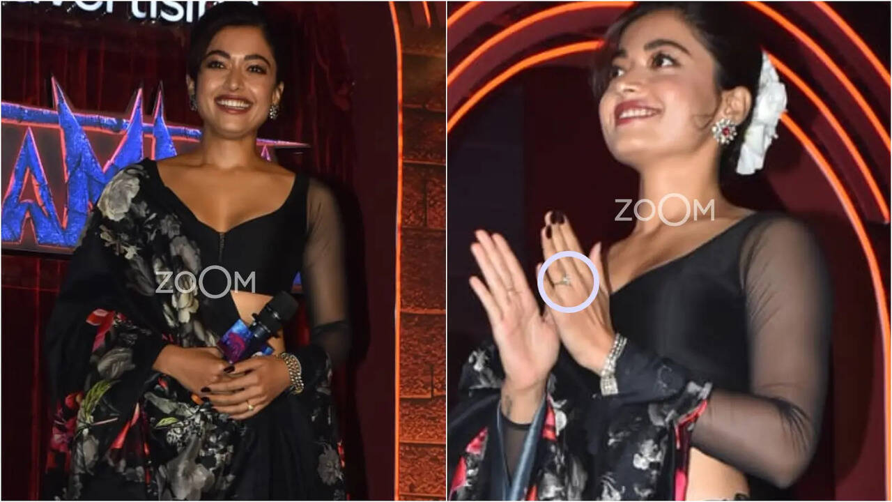 Rashmika Mandanna's ring catches the eye during her first public appearance  following her engagement to Vijay Deverakonda. | Zoom TV