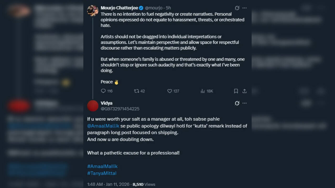 Amaal Mallik Slams Tanya Mittal Supporter Seeking Apology Over ‘Kutta’ Remark, Says, ‘It’s Just Fandom, Stop the Drama’