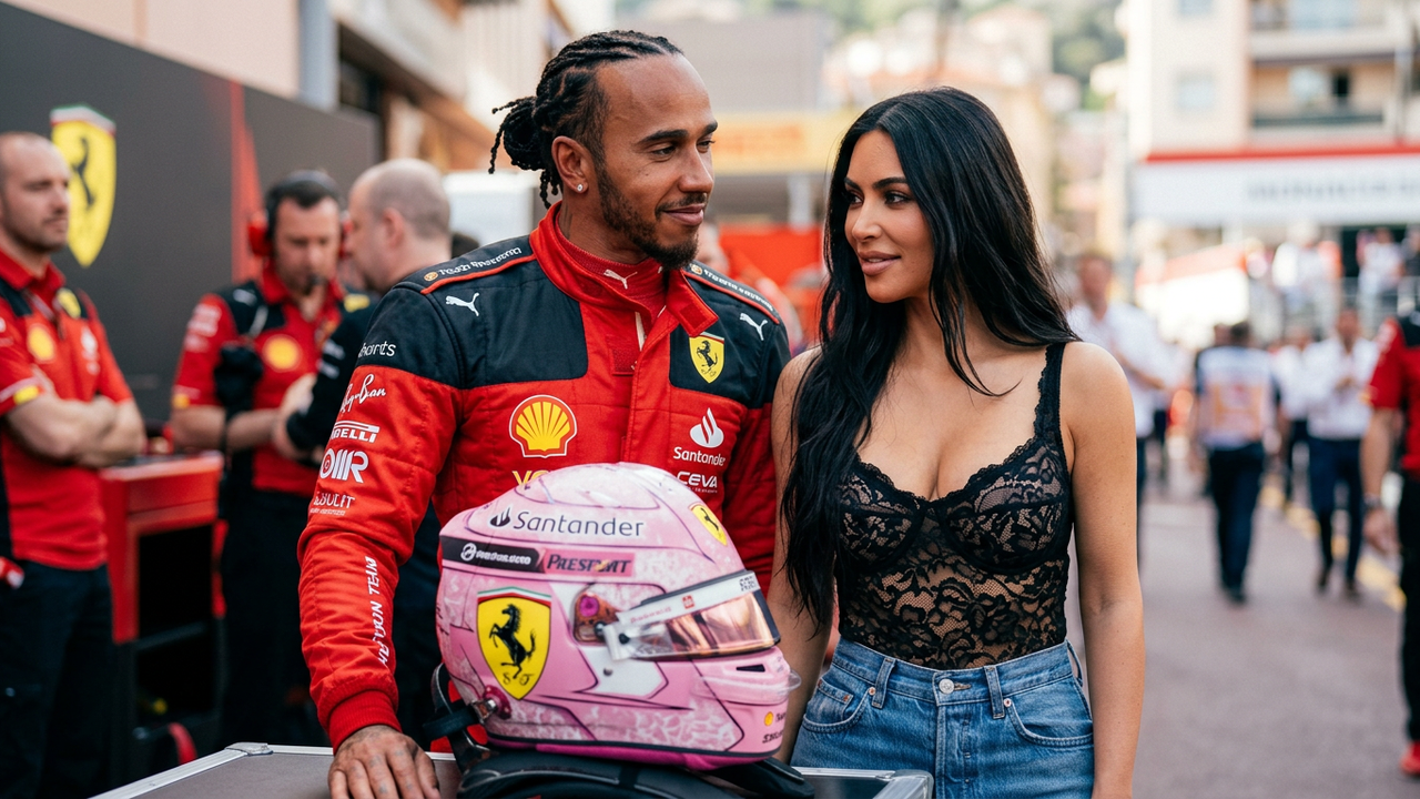 Lewis Hamilton posts behind-the-scenes image of Kim Kardashian showcasing  his glittering pink helmet following his victory at the Monaco Grand Prix -  PHOTOS | Zoom TV