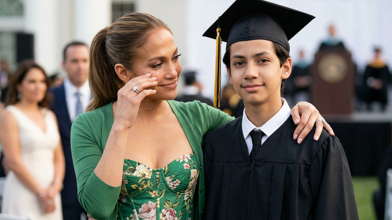 jennifer lopez graduation dress Jennifer Lopez's Rich-Mom Graduation Outfit Needed a Herms Birkin