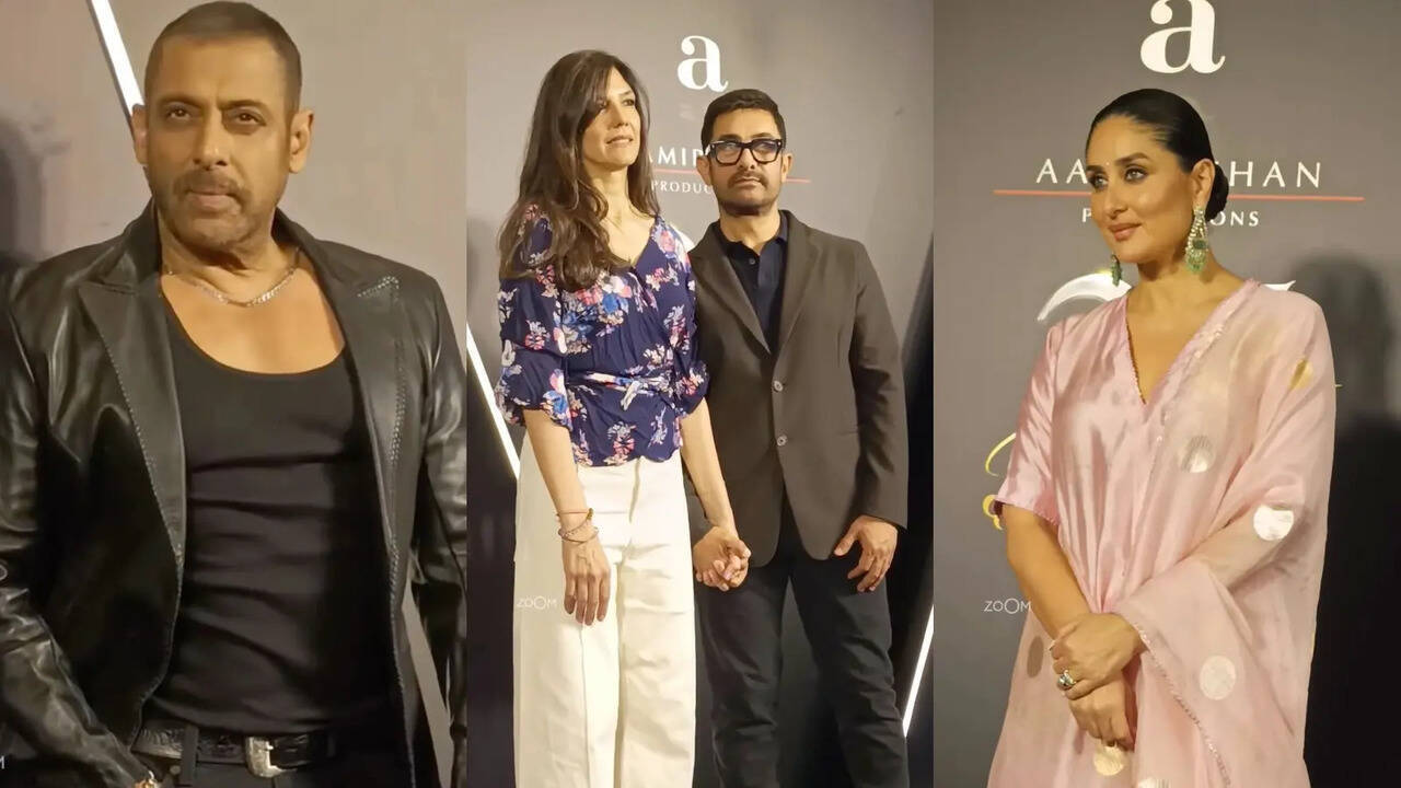 Salman Khan Captivates Attention With Fresh Appearance at Aamir Khan's Event;  Gauri Spratt and Kareena Kapoor Present | Zoom TV