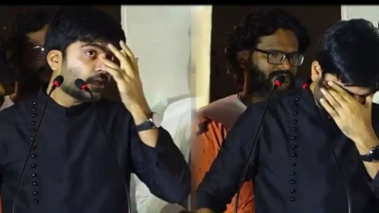 Simbu breaks down on stage at Maanaadu pre-release event leaving fans ...