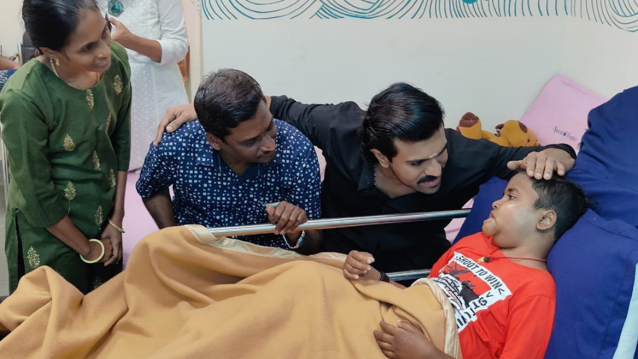 RRR actor Ram Charan spends quality time with a kid ailing from cancer ...
