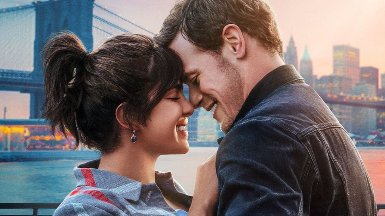 Love Again poster featuring Priyanka Chopra and Sam Heughan