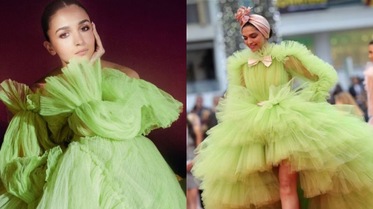 Alia Bhatt Gets Trolled For COPYING Deepika Padukone's Ruffled Neon Dress From Cannes. Fans Come Out In Support