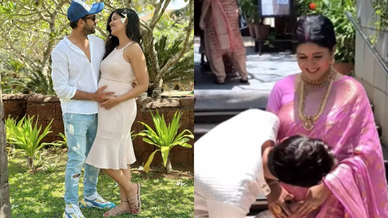 Vatsal Sheth Kisses Ishita Dutta’s Belly Making Her Blush At Baby Shower. WATCH