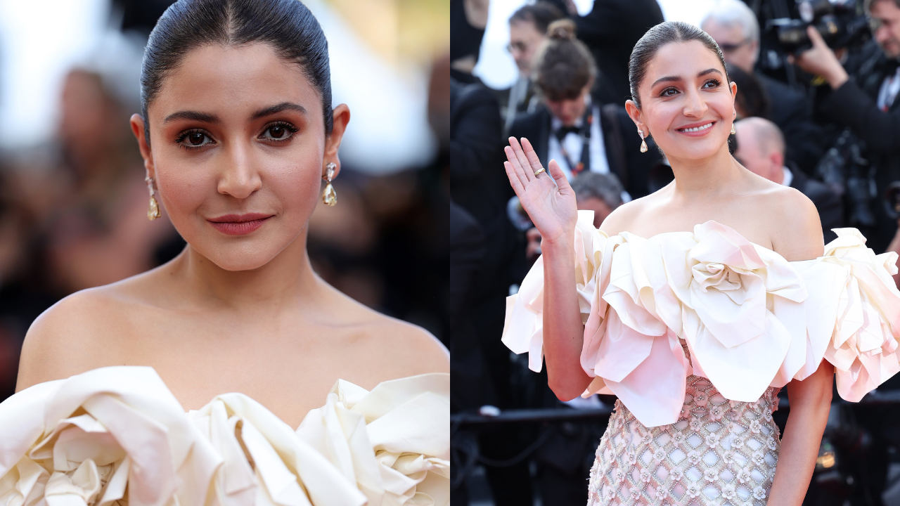 Cannes 2023: Anushka Sharma FINALLY Makes Red Carpet Debut In Ruffled Off-Shoulder Dress With Fishtail Pattern (Credits: Twitter)