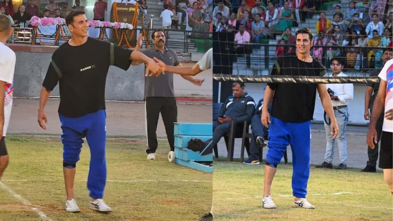 ​Akshay Kumar Plays Volleyball With Uttarakhand Police Staff Amid Shankara Shoot. Watch Viral Video​ (Credit: Akshay Kumar 24x7)