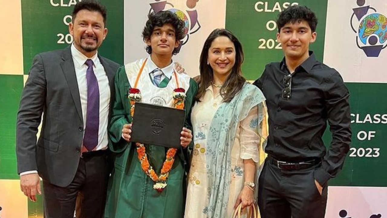 Madhuri Dixit, Hubby Sriram Nene Celebrate 'Proud Parent Moment' As Son Ryan Graduates From School. PICS