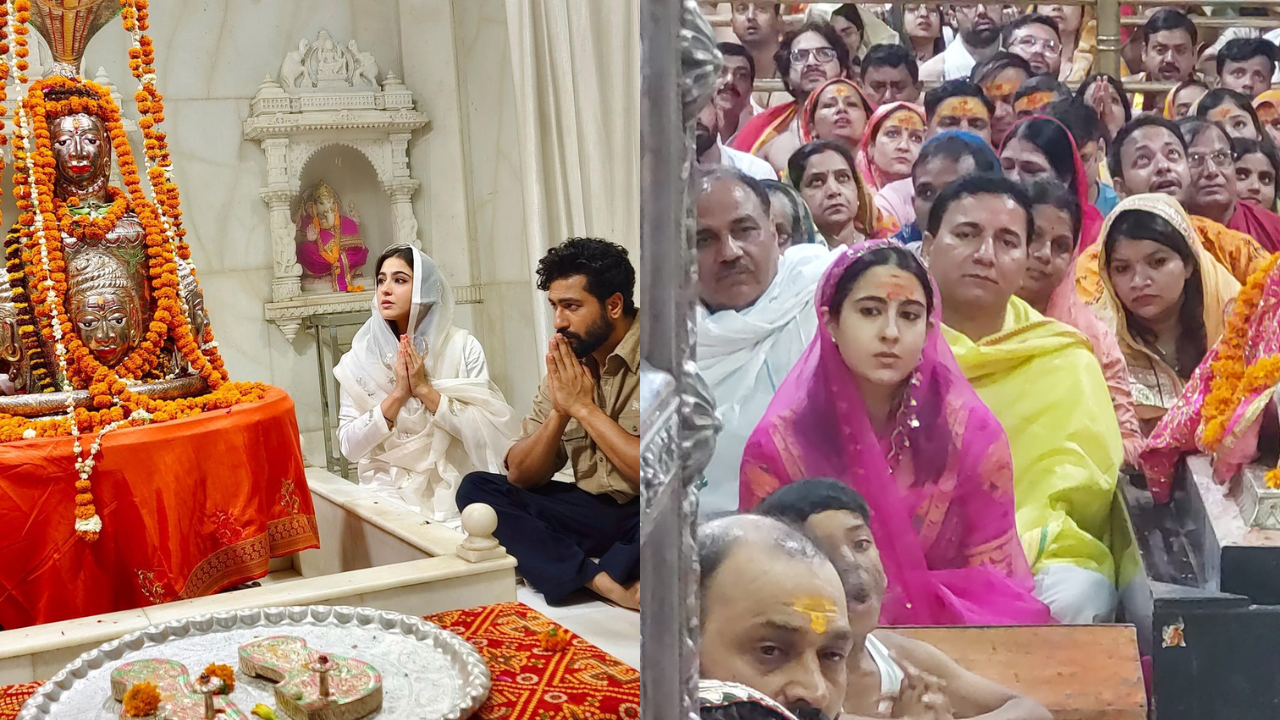 Sara, Vicky Offer Prayers To Lord Shiva In Lucknow, Actress Performs Bhasma Aarti In Ujjain (Image Source: Instagram/ANI)