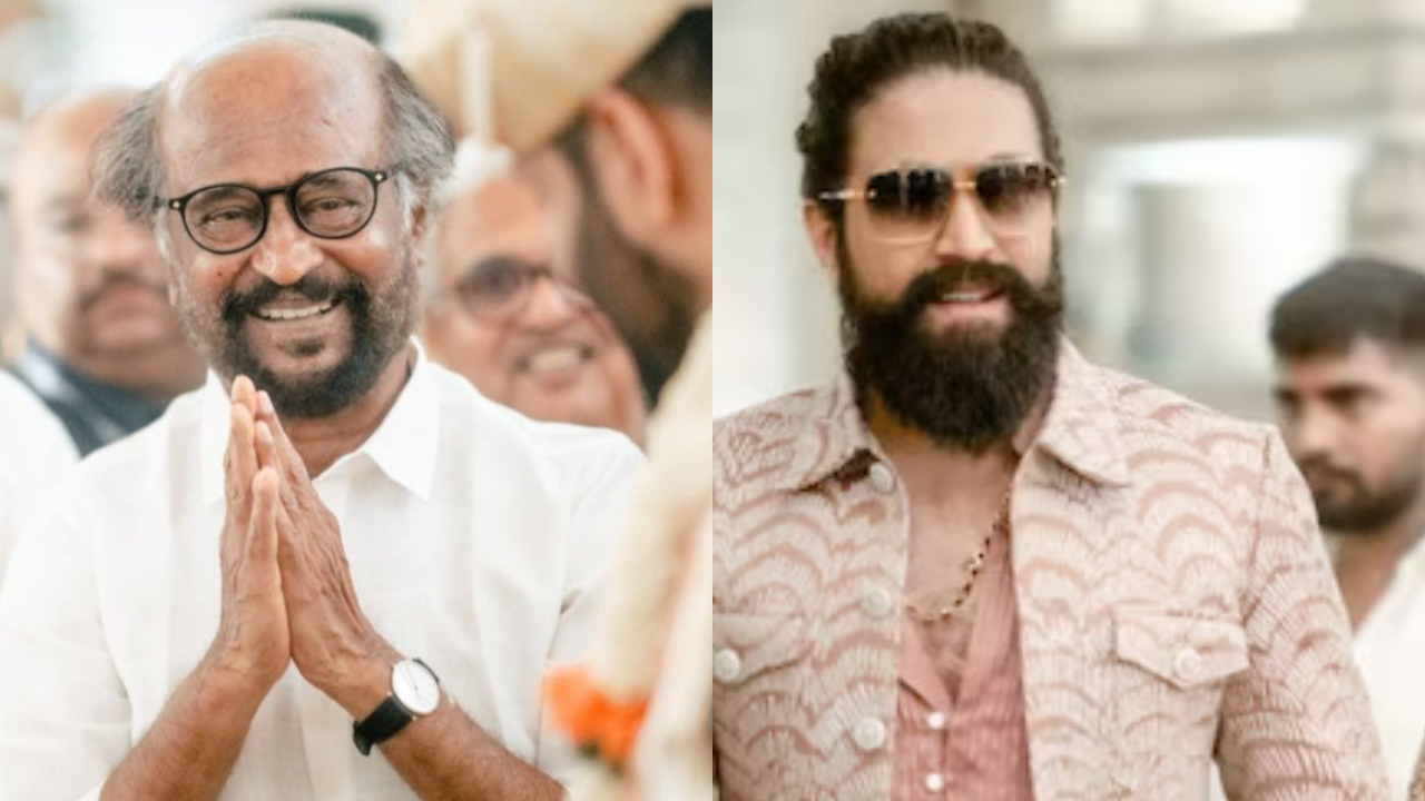 Rajinikanth, Yash Look Dapper In Traditional Fits As They Attend Abishek Ambareesh's Wedding. Watch VIRAL Video