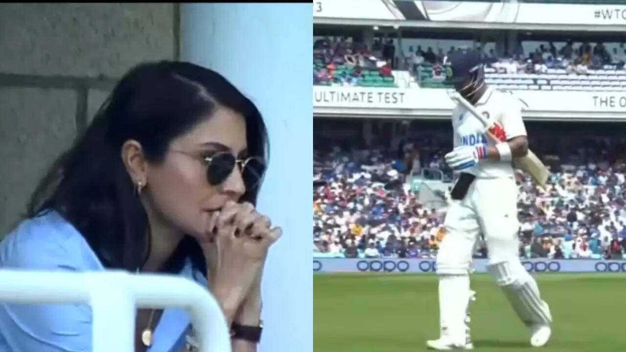 Anushka Sharma Is Devastated After Virat Kohli Gets Dismissed at 49 In WTC Final (Image Credit: Twitter)