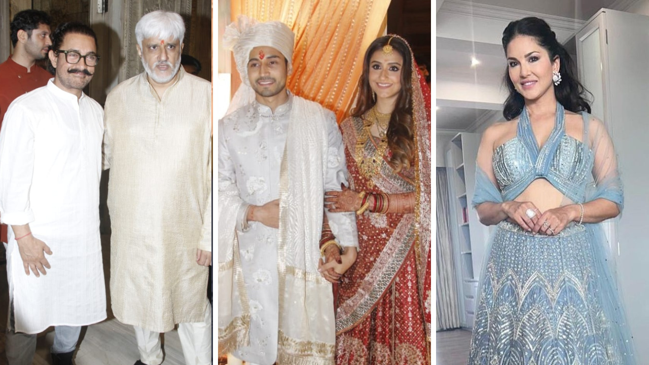 Aamir Khan, Sunny Leone At Krishna Bhatt, Vedant Sarda's Wedding Reception