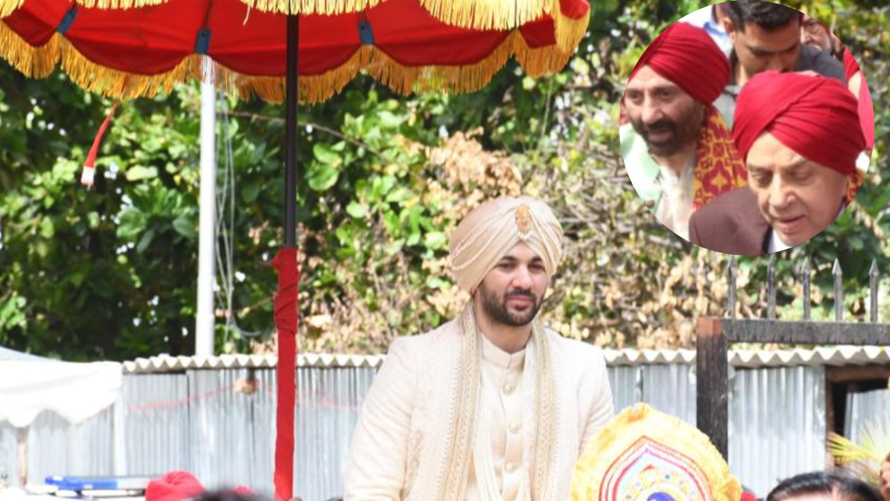 Karan Deol-Drisha Acharya Wedding: Groom Stuns In Ivory Sherwani. Check Baraatis Dharmendra, Sunny, Bobby's FIRST Pics