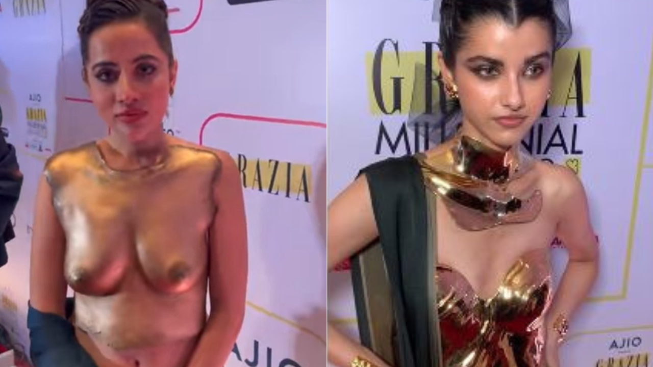 AJIO Presents Grazia Millennial Awards 2023: Urfi Javed Or Ayesha Kanga, Whose Golden Outfit Stood Out Better?