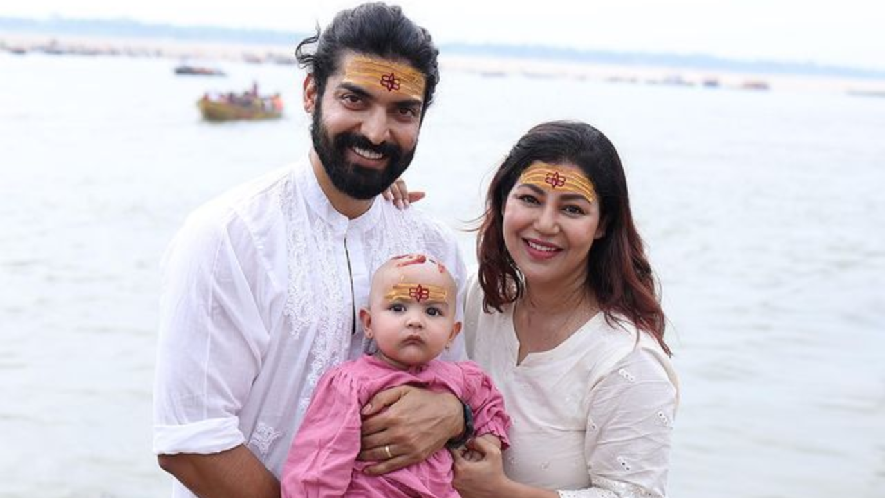 Gurmeet Choudhary, Debina Bonnerjee Visit Varanasi For Youngest Daughter Divisha's Mundan