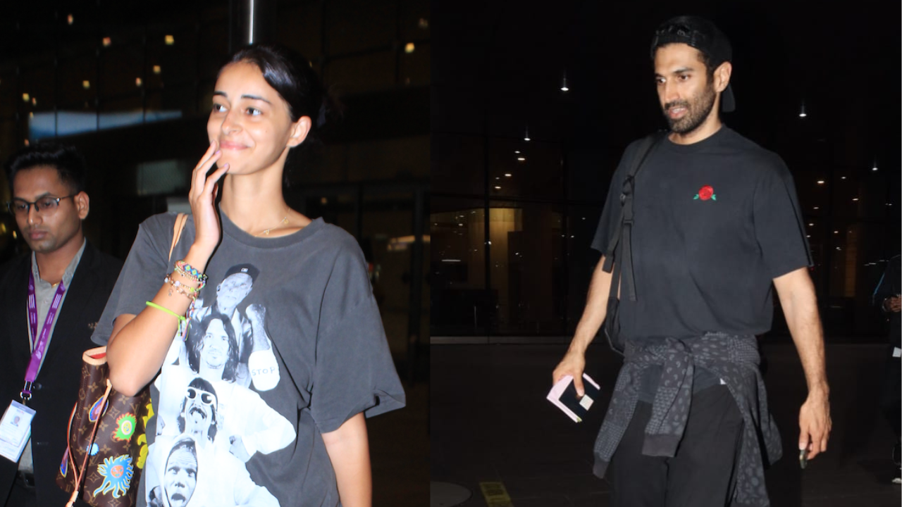 Rumoured Couple Ananya Panday, Aditya Roy Kapur Can't Stop Blushing As They Return To Mumbai From Romantic Lisbon Vacay