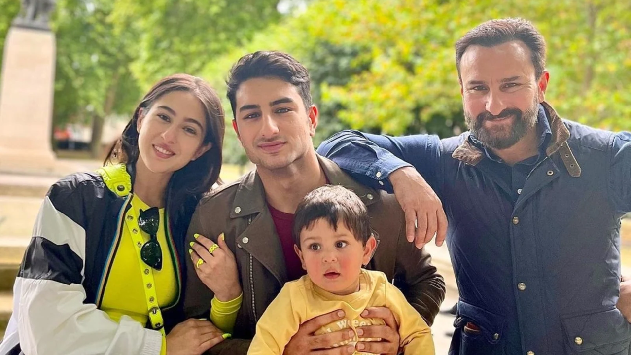 Saif Ali Khan with his kids