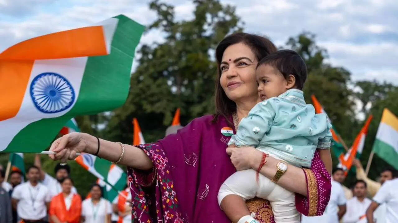 Nita Ambani with her grandson