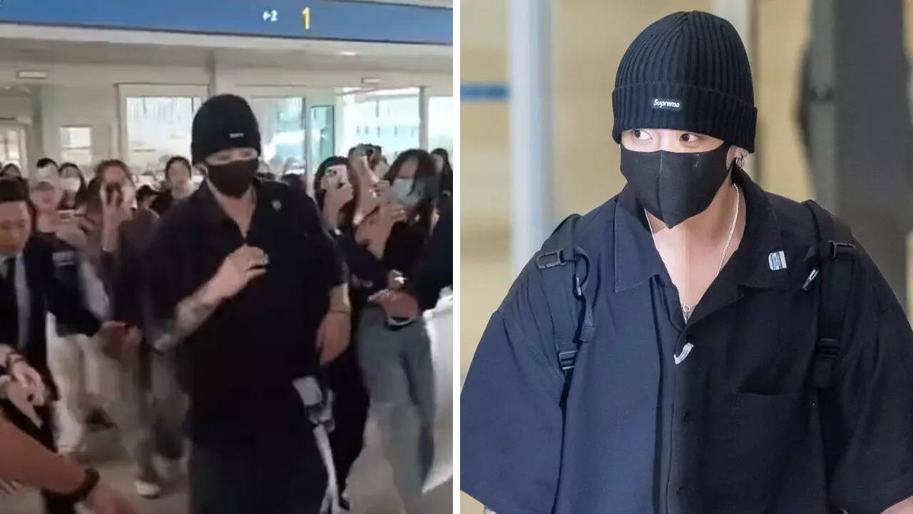 BTS' Jungkook Fans Mob Him At Incheon Airport, Golden Maknae Runs Towards His Car In Viral Video. WATCH