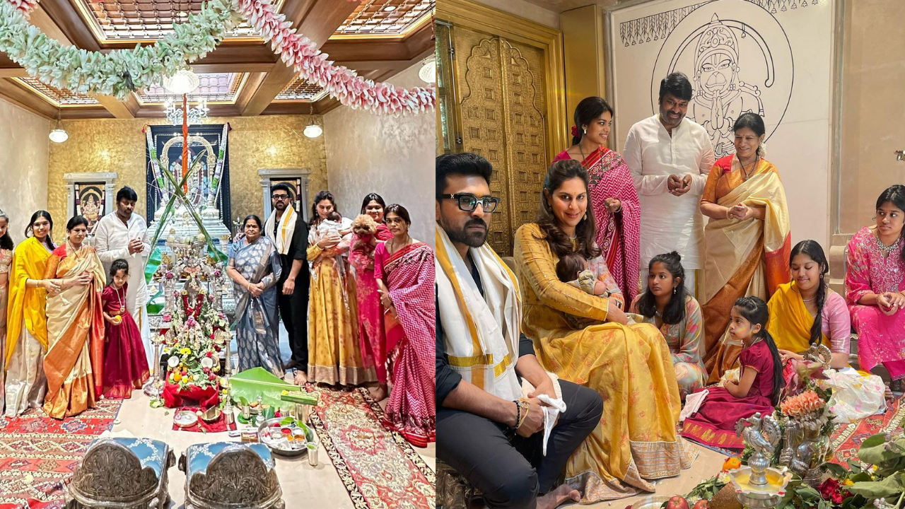 Ganesh Chaturthi 2023: Chiranjeevi, Ram Charan And Upasana Celebrate First Festival With Li'l Munckin Klin Kaara. See PICS