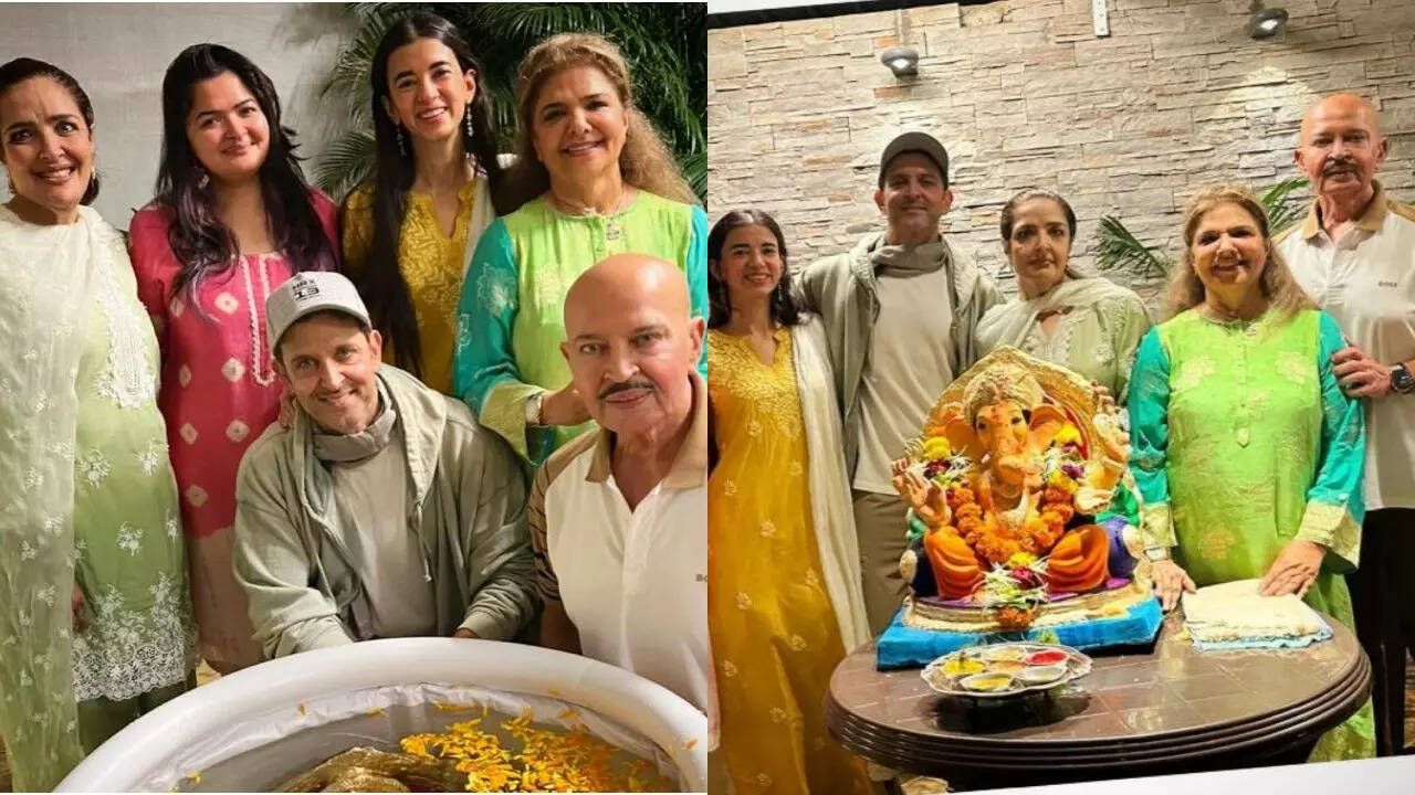 Hrithik Roshan's GF Saba Azad Is All Smiles As She Joins Actor, Family For Ganpati Visarjan. See PICS