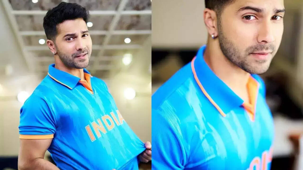 Ind Vs Pak ODI World Cup 2023: Varun Dhawan Roots For Men In Blue, Poses In Cricket Jersey Ahead Of Match