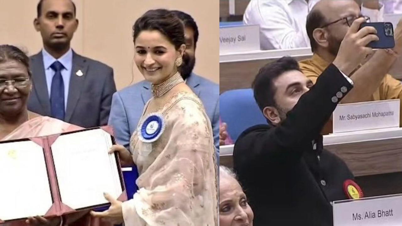 Ranbir Captures Wife Alia As She Receives Best Actress Honour At National Film Awards, Video Goes Viral