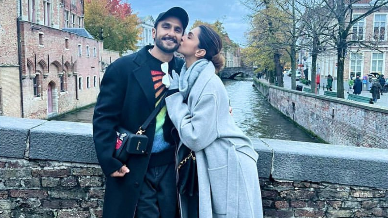 Ranveer Singh Gets A Sweet Kiss From Wifey Deepika Padukone As They Ring In Wedding Anniversary In Belgium