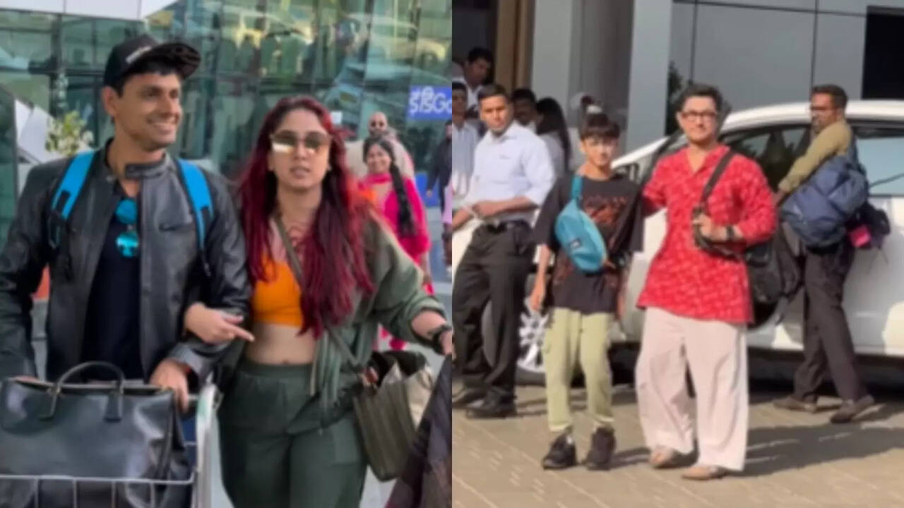 Newlywed Ira Khan, Nupur Shikhare And Papa Aamir Khan Arrive In Udaipur For Royal Wedding - PICS