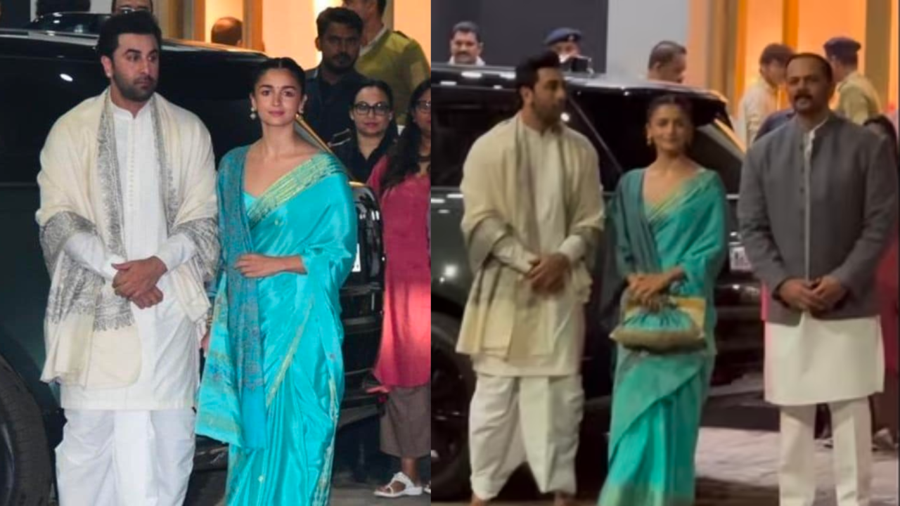 Pran Pratishtha Ceremony: Alia Bhatt, Ranbir Kapoor PAPPED At Airport With Rohit Shetty, Actors Embrace Traditional Outfits, WATCH