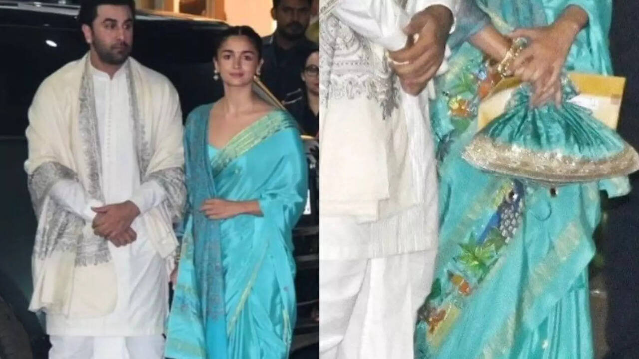 Ram Mandir Inauguration: Decoding Alia Bhatt's Blue Silk Saree Featuring Motifs Depicting Story Of Ramayana