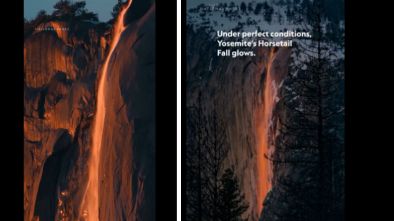 California's Blazing Waterfall: Mesmerising Video Of Nature's Fiery Spectacle Ignites The Internet (Image Credits: America's National Parks/X)