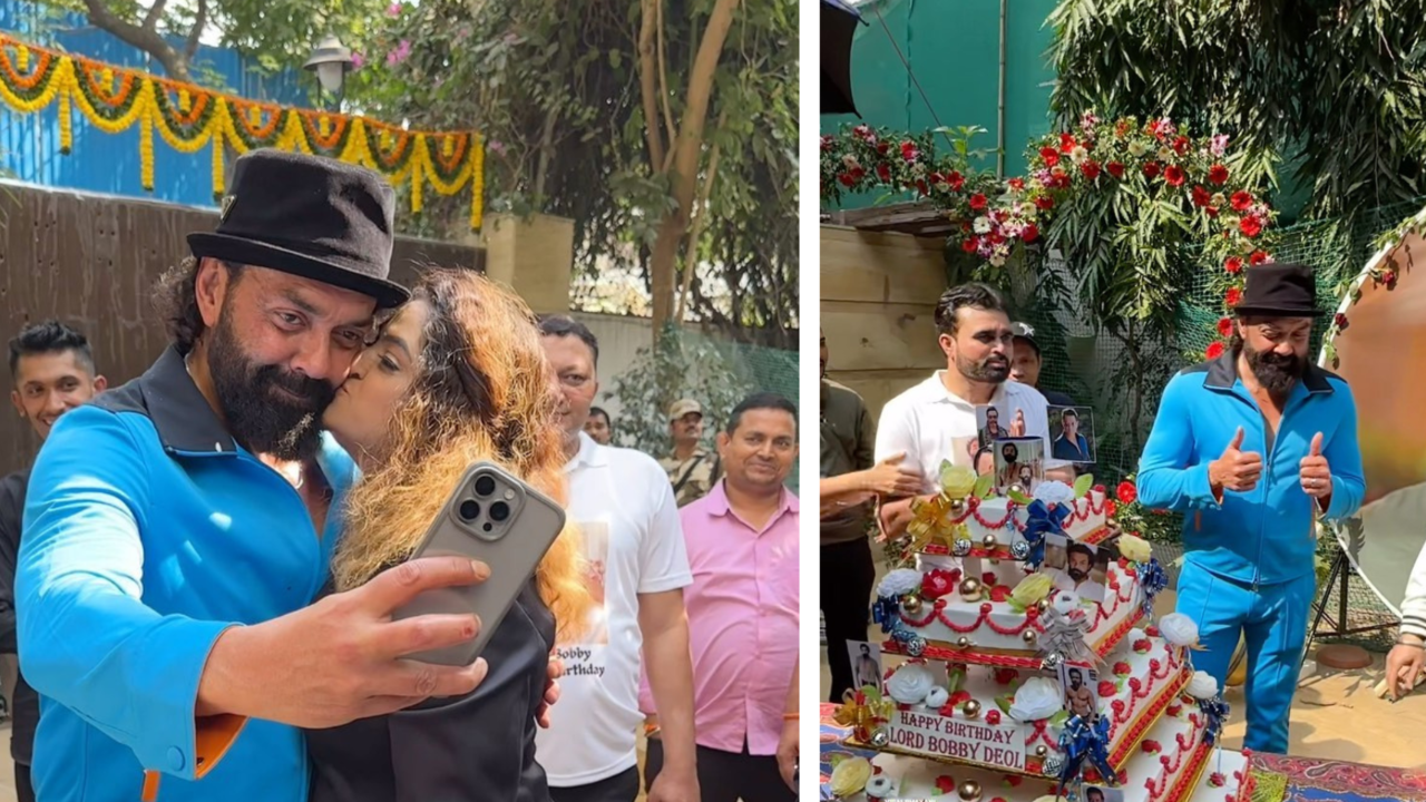 Lord Bobby Deol SHOCKED As Fan Kisses Him During B'day Celebration With Paps, Don't Miss Abrar-Theme Cake