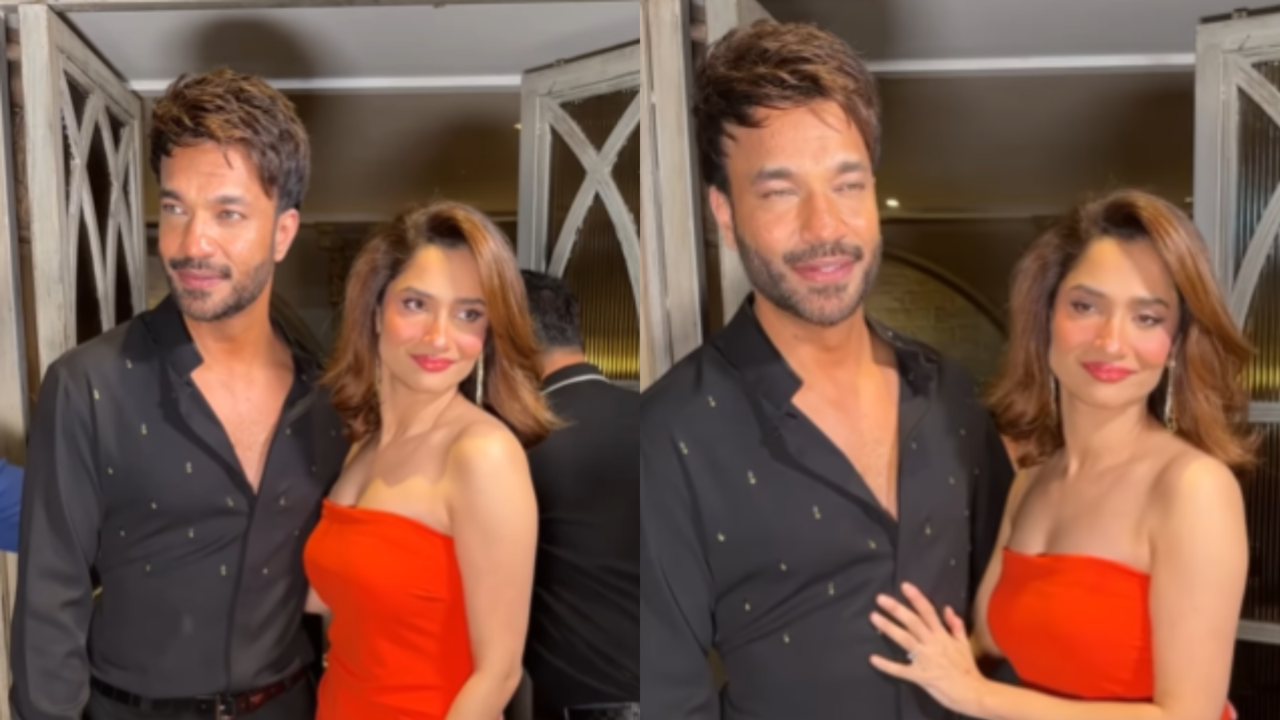 Ankita Lokhande Steps Out In A Beautiful Red Dress With Hubby Vicky Jain - WATCH