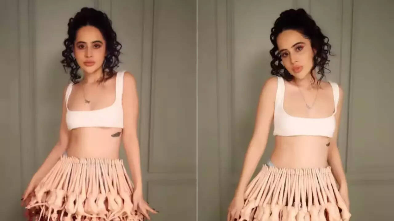 Urfi Javed Wears Mini Skirt Made Out Of Barbie Dolls, Netizens Says 'Chote Bachcho Ke Toys...'