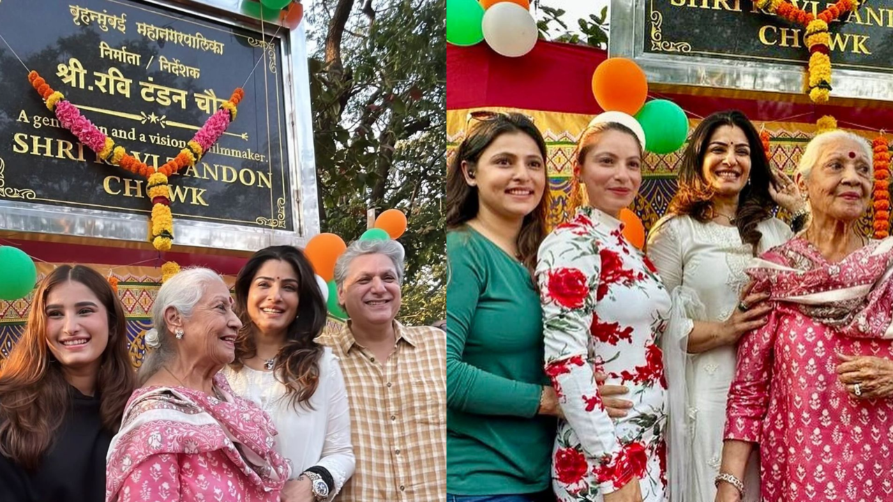 Raveena Tandon Unveils Chowk In Mumbai Named After Father Ravi Tandon - WATCH