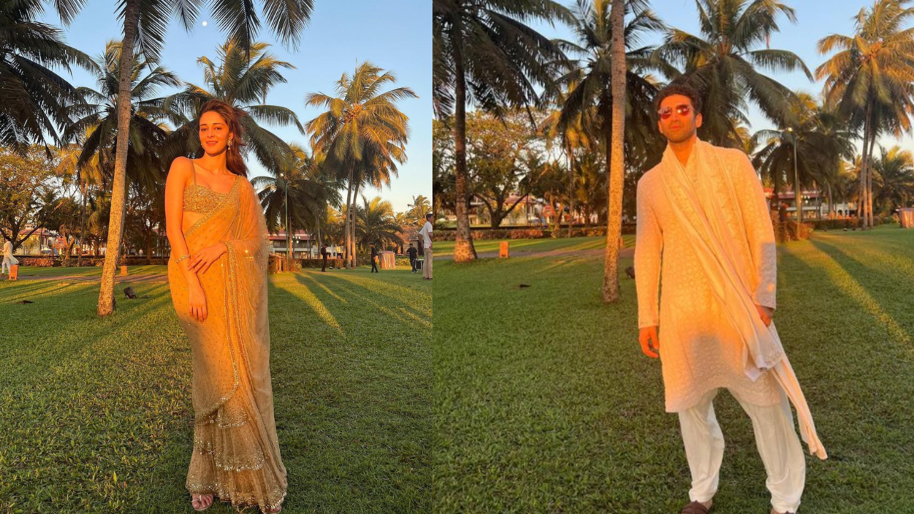 Aditya Poses At Same Spot Where Rumoured GF Ananya Got Clicked During Rakul-Jackky's Goa Wedding - PICS