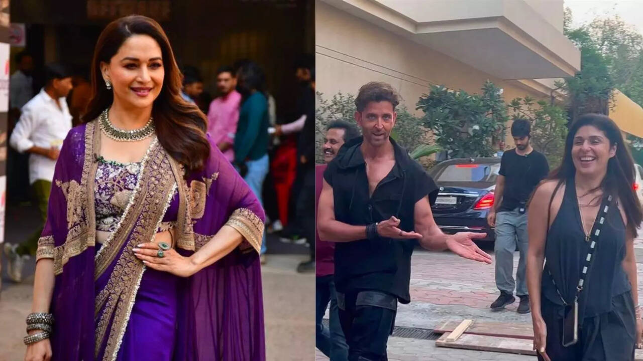 Today's ENT Wrap: Madhuri Dixit Recreates Didi Tera Devar Deewana's Look, Hrithik Roshan Takes Us BTS Of War 2