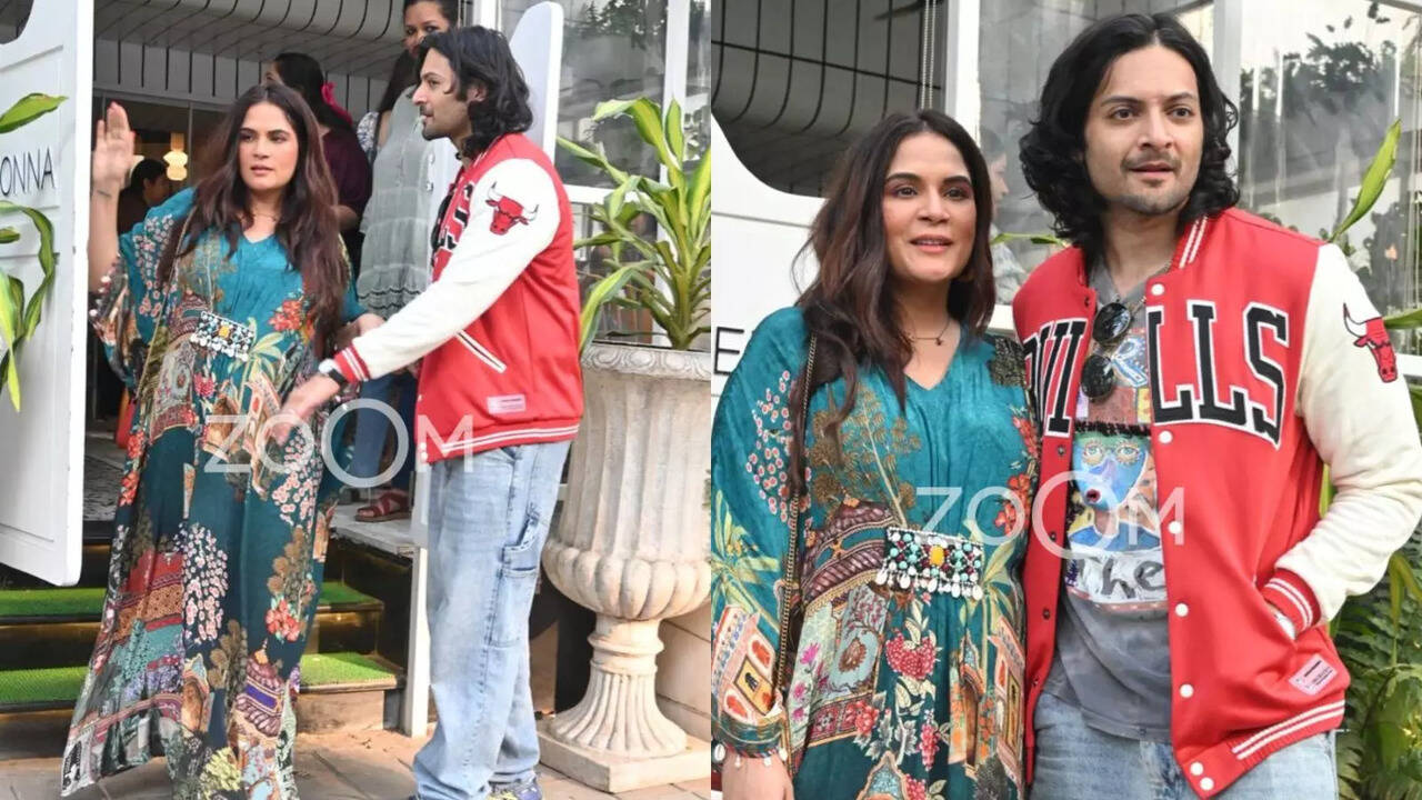 Preggers Richa Chadha Flaunts Baby Bump As She Makes 1st Appearance With Dotting Hubby Ali Fazal - PICS