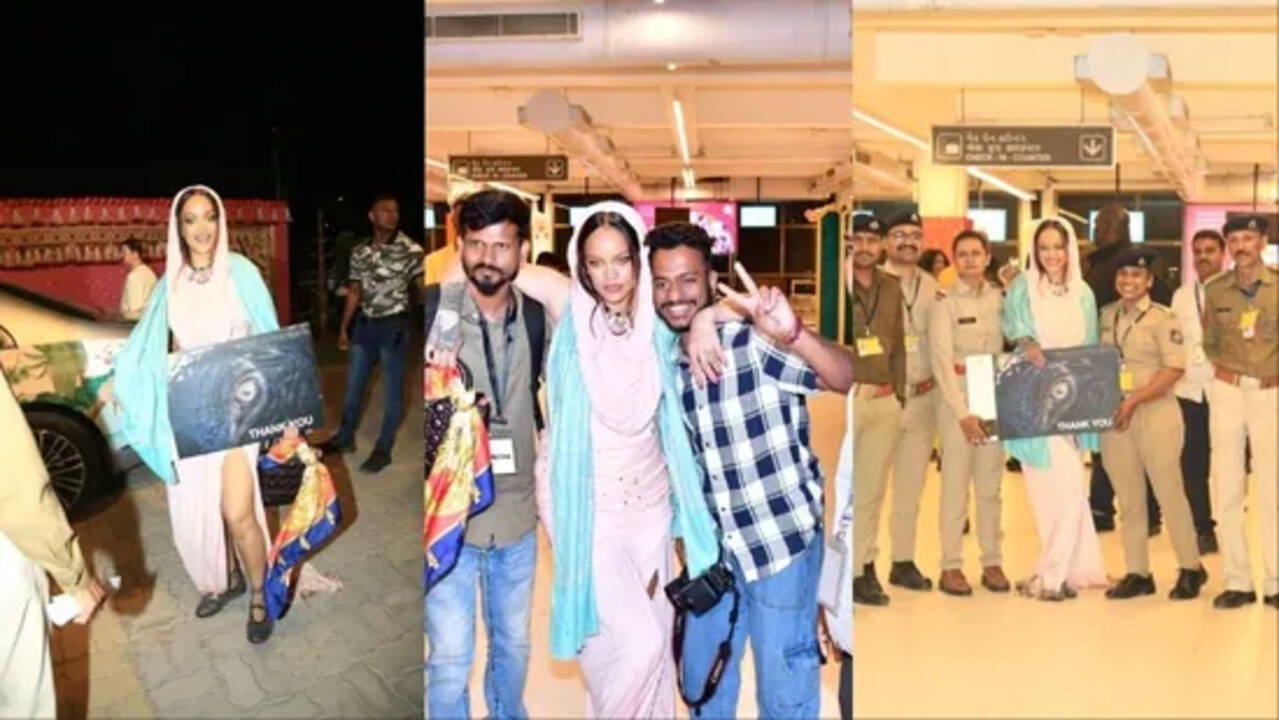 Rihanna's Heartfelt Farewell: Poses with Paparazzi, Shares Hugs with Cops at Jamnagar Airport Before Departing India