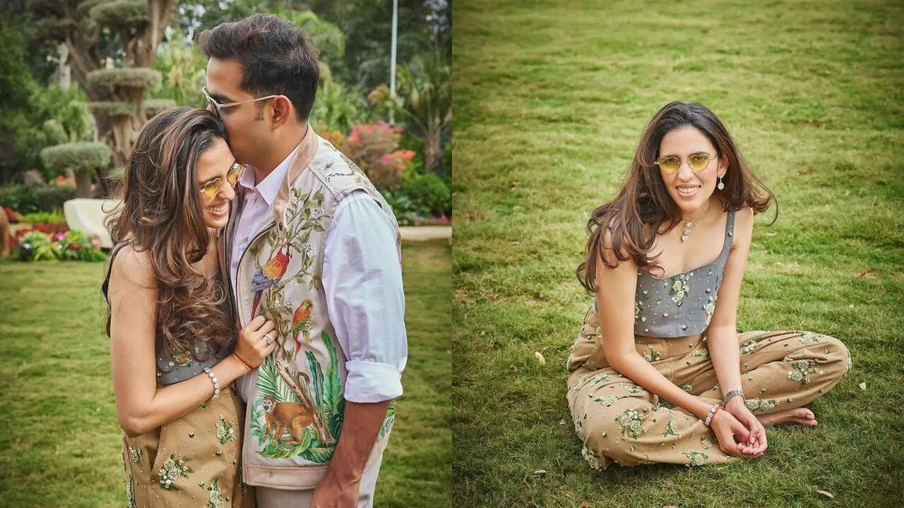 Bahurani Shloka Mehta Looks Chic In Embellished Co-Ord Set, Akash Ambani Twins In Jungle-Printed Jacket - PIC