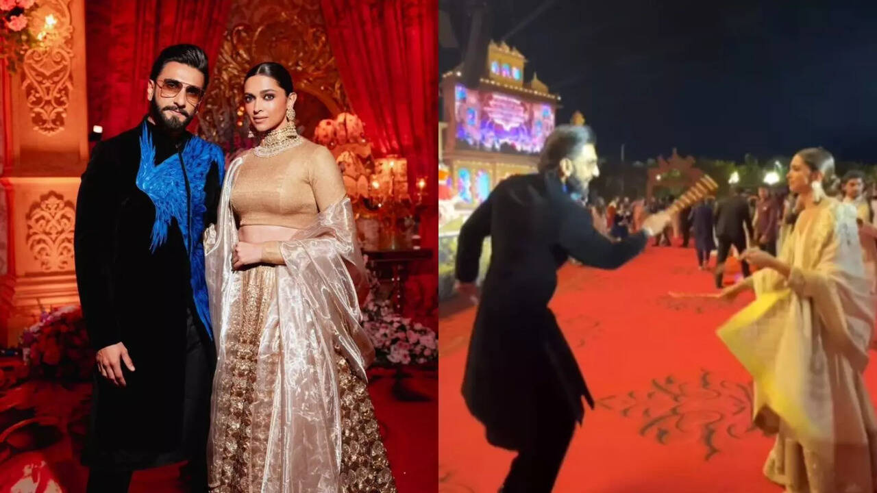 Ranveer Singh Teaches Deepika Padukone Dandiya Steps At Anant Ambani-Radhika Merchant Pre-Wedding Ceremony