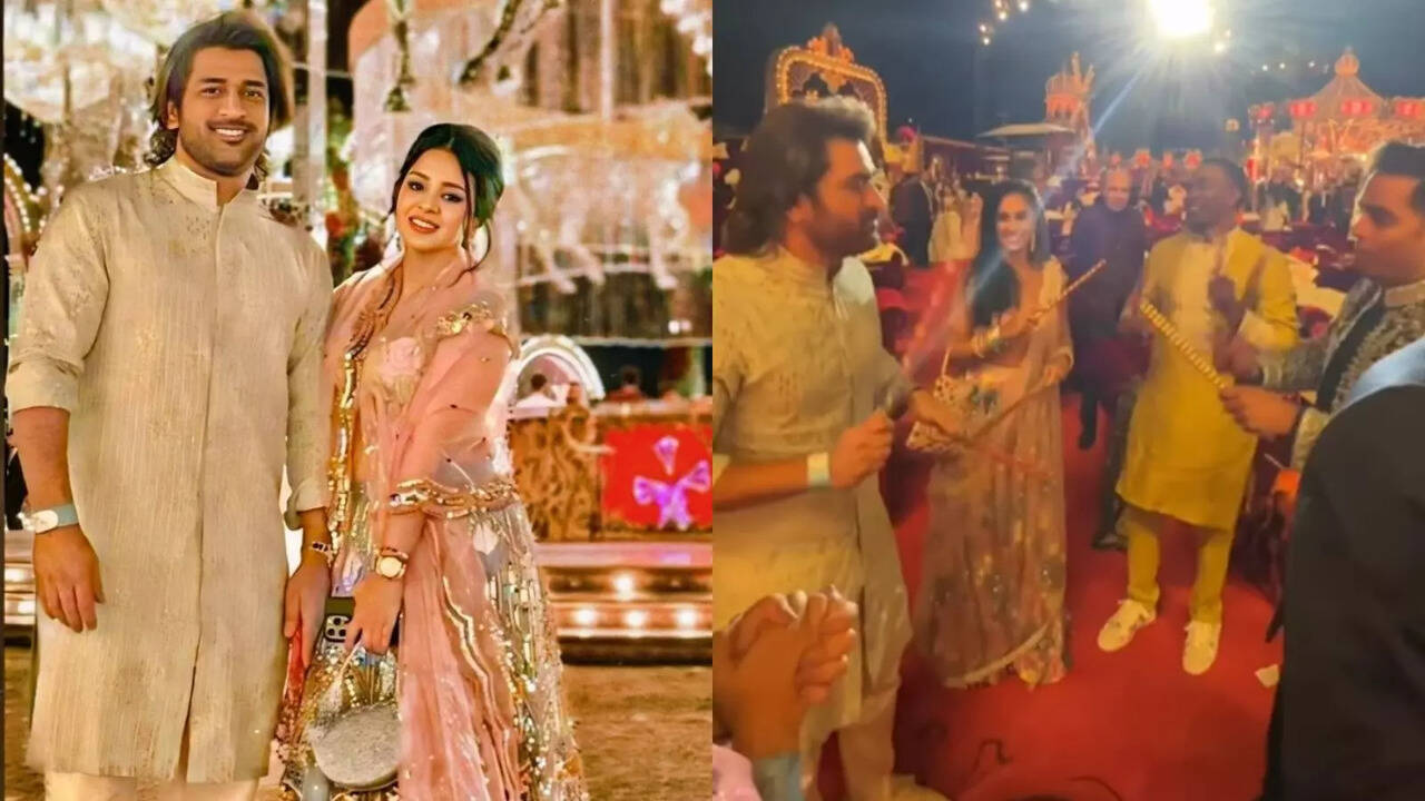 Aakash Ambani Gives MS Dhoni Dandiya Lessons During Anant-Radhika's Pre-Wedding Festivities